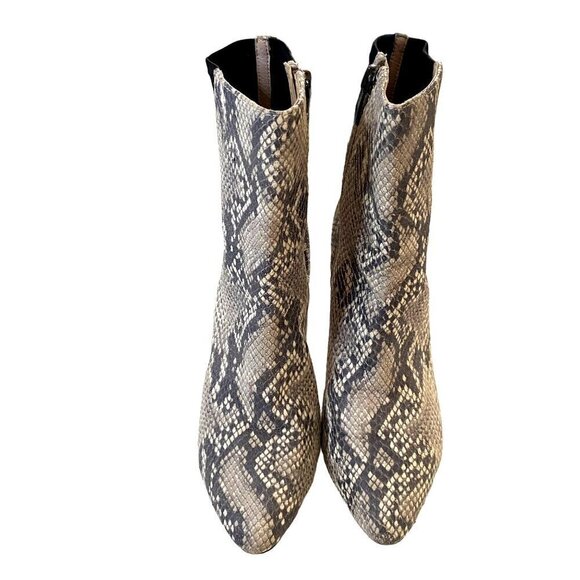 Carolinna‎ Espinosa Snakeskin Animal Print Boots Side Zip Chic City Modern Sz 6M - Picture 4 of 10